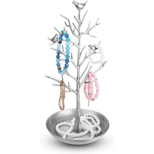 Fashion Jewelry Display Stand Money Tree Earrings Necklace Hanging Jewelry Display Storage Tools(Antique Sliver)