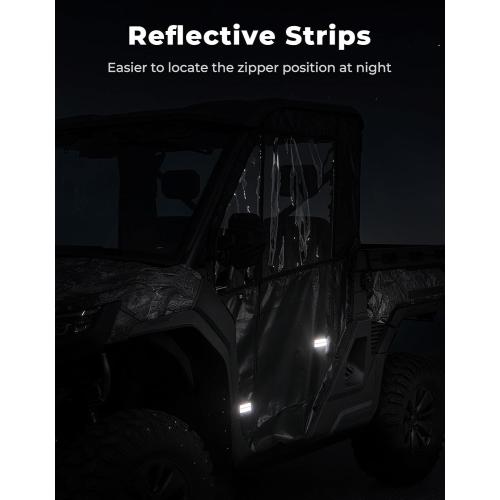 KEMIMOTO Soft Full Doors, UTV Water-Resistant Cab Enclosure Compatible with CFMOTO UFORCE U10 Pro 2025 , Upgrade YKK Zipper Full Windshield Panel 2 Doors Accessories