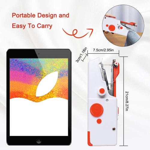 Quick Sew Mini Handheld Sewing Machine, Portable Electric Sewing Machine For Beginners Adults, Easy To Use Suitable for Sewing Clothes, Fabrics, Family Travel, DIY