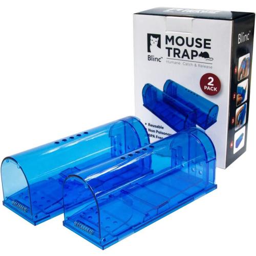 Humane Mouse Trap | Catch and Release Mouse Traps That Work | Mice Trap No Kill for mice/Rodent Pet Safe (Dog/Cat) Best Indoor/Outdoor Mousetrap Catcher Non Killer Small Capture Cage (Blue)