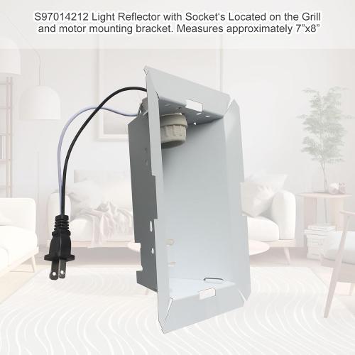 S97014212 Light Reflector with Socket for Broan NuTone 763N HB80RL 678 679 Bathroom Ventilation Fan. Fit for Broan Various Models