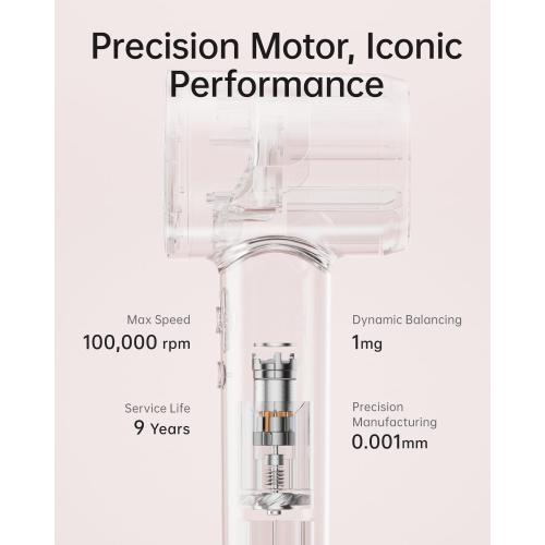 Laifen SE Lite Hair Dryer, Negative Ionic Blow Dryer with 100,000 RPM Brushless Motor for Fast Drying, High-Speed Low Noise Thermo-Control Hairdryer with Lightweight Design for Home/Portable Travel