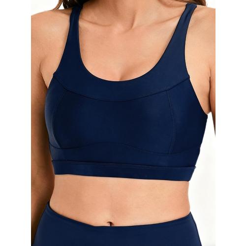 Women XL Blue Swim Bra Crop Sports Bra for Under Swim Shirt Racerback Swimsuit Bikini Tops Built in Bra Bathing Suit Tops Only