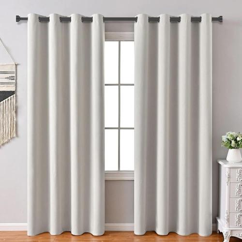 2 Pack Heavy Duty 1 Inch Diameter Single Curtain Rods 36-72” Adjustable Window Curtain Rod with Aluminum Alloy Cylindrical Cap Finials, Wall Mount and Ceiling Mount, Matte Black