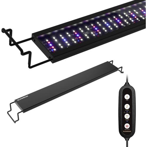 GLOWRIUM Aquarium Light, LED Freshwater Fish Tank Light with Timer, Full Spectrum Planted Aquarium Grow Lights with Daylight/Moonlight Mode, Brightness Adjustable, Auto On/Off (30-35 in)