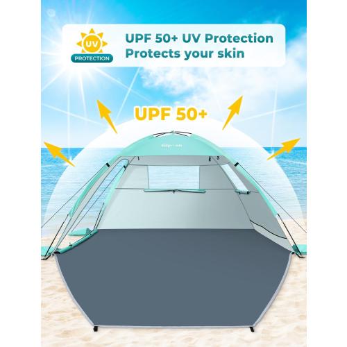 Glymnis Beach Tent Sun Shelter for 3 Person, UPF 50 , Easy Setup, Green