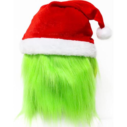 Christmas Monster Mask Green Furry Full Head Mask Funny Halloween Christmas Costume Cosplay Props Adults