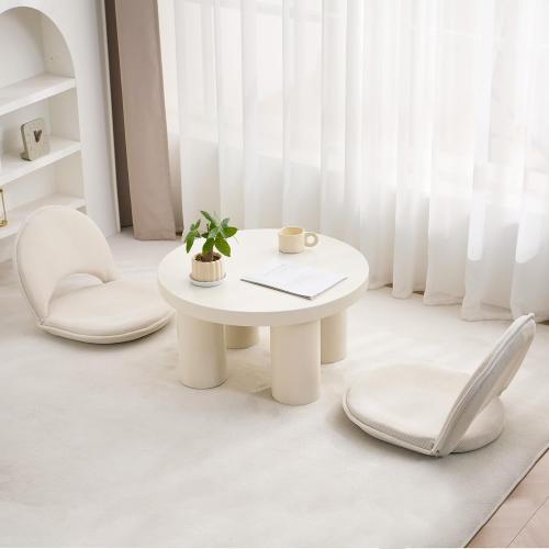 YOUKEEEJOJO Floor Chair 5-Position Adjustable Back Support Chair Foldable Camping,Video-Gaming Reading Watching, Upholstered Meditation Convenient Seats (Beige)