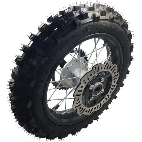 12 Rear Wheel Rim Tire Assembly for Dirt Bike 80/100-12 3.00-12 12mm axle Rear Wheel Rim Tire Fits 50cc-125cc dirt bike TTR SSR CRF Apollo Includes brake disc and sprocket