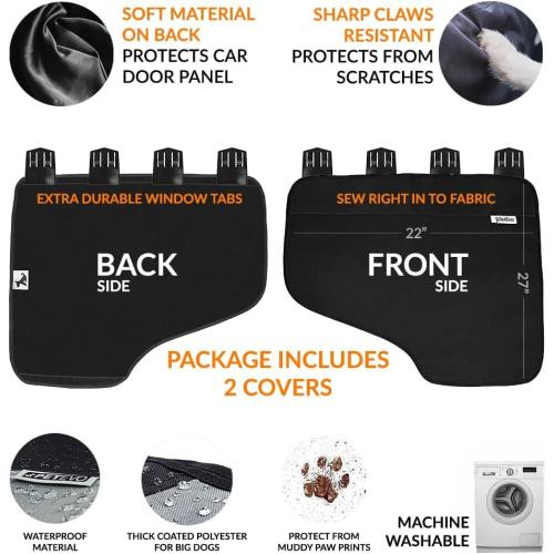 (2026 Version-2X Extra Durable Premium Interior Car Door Protector from Dog Scratches - Pet Car Window Protector Door Covers - Waterproof Anti-Scratch, Scratch Resistant, Size 27 x 22