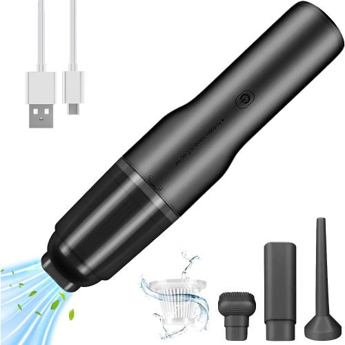 YUNYILAN Handheld Vacuum Cordless, Mini Car Computer Vacuum Cleaner High Power, Hand Held Vacuum USB Rechargeable, Keyboard Wireless Handheld Vacuum for Car Home Office (Black)