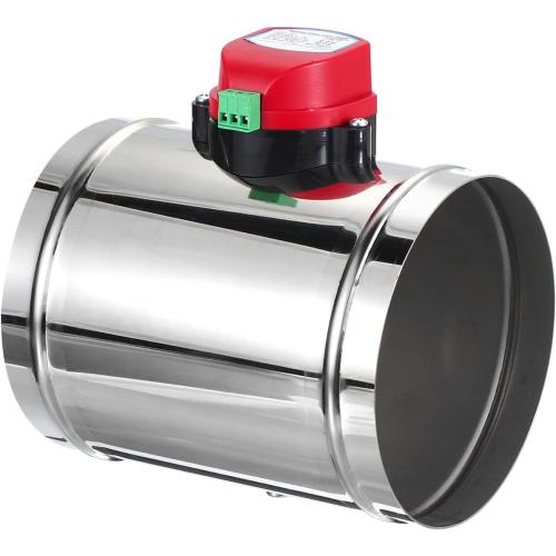 PATIKIL 6 Duct Damper, Stainless Steel Motorized Adjustable HVAC Volume Dampers Airflow Backdraft Damper Control for HVAC Air Balancing System, AC 24V