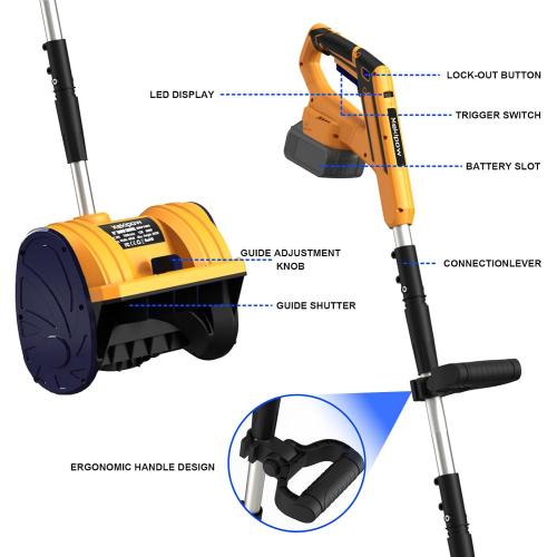 Cordless Snow Shovel Compatible for DeWalt 20V Battery with Brushless Motor, 12'' Cordless Snow Blower, Electric Snow Thrower,6.2 Clear Depth with Front Handle for Deck,Patio