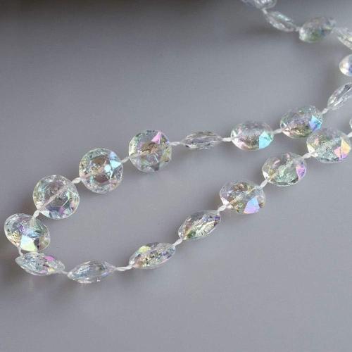 99FT DIY Garland Diamond Acrylic Crystal Beads Strand Shimmer Wedding Decorations Party Decoration Crafting Projects (Iridescent)