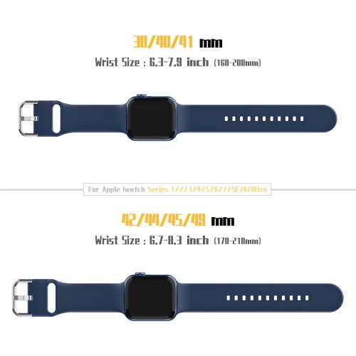 Sport Band Compatible with Apple Watch Bands 49mm 46mm 45mm 44mm 42mm 41mm 40mm 38mm, Soft Silicone Replacement Strap with Classic Clasp for iWatch Series 11 10 9 8 7 6 5 4 3 2 1 SE Ultra Women Men