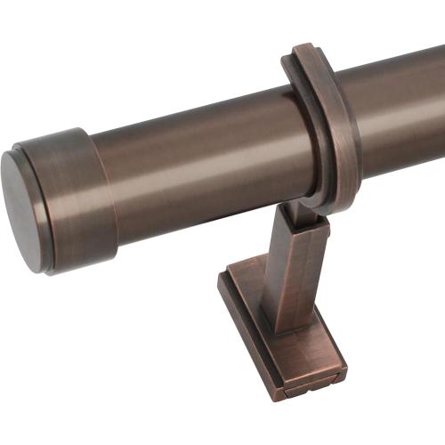 BlastHome® Non-Adjustable Luxury Curtain Rods for Windows, 1 ¼” Rod Set, 9 foot Fixed Length (Two Rods Connect for a Seamless Look), Oil Rubbed Bronze