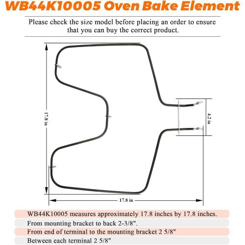 WB44K10005 WB44K10001 WB30X46987 Oven Bake Element Fit for GE Hotpoint Americana Oven Element RBS360DM4BB RB526h3WW RB757BH1WH RB787WH1WW RBS160DM4WW Replaces PS249238 AP2030964 PD00001066 by Blutoget