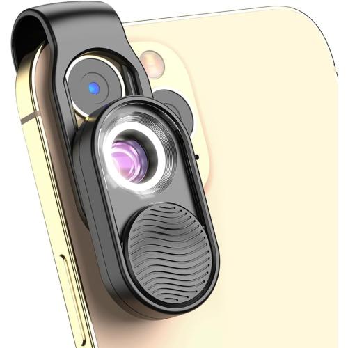 APEXEL Nano Zoom 100x Phone Micro Lens with LED Light for Smartphone - Pocket Microscope & Camera Lens Attachment