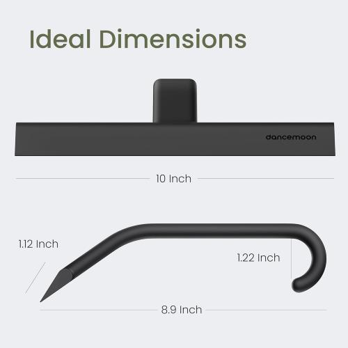 dancemoon JustHang Shower Squeegee for Glass Doors, All-in-One Piece Silicone Squeegee with Built-in Hook for Bathroom, Window, Mirror, Tile Wall, Car, Streak-Free Bathroom Cleaner Tool,10 Inch Black***