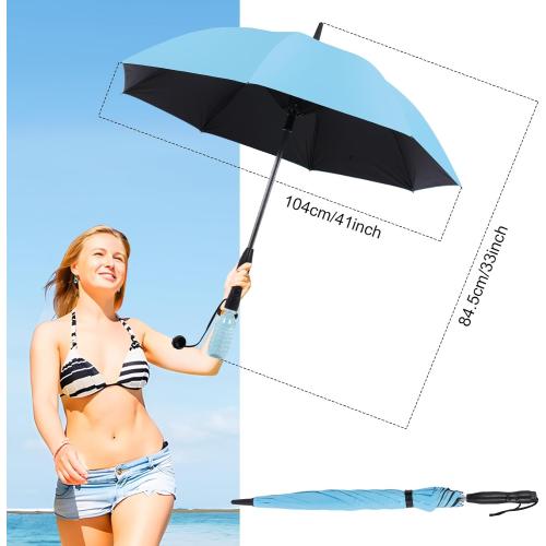 Color Blue Umbrella with fan and mist spray,Rechargeable - Ultimate Solution for Cooling & UV Protection - Ideal for Summer, Beach, Outdoor Sports, Golf, Fishing Activities.