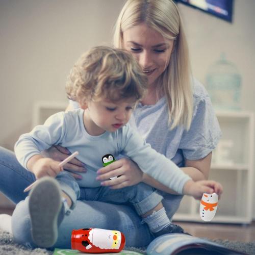 Tphon Cute Nesting Dolls Matryoshka Doll Russian Handmade Wooden Dolls Cartoon Pattern Nesting Doll Toy Stacking Doll Set for Kids Birthday