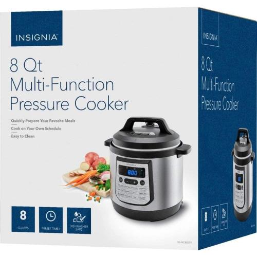 Insignia- 8-Quart Multi-Function Pressure Cooker - Stainless Steel