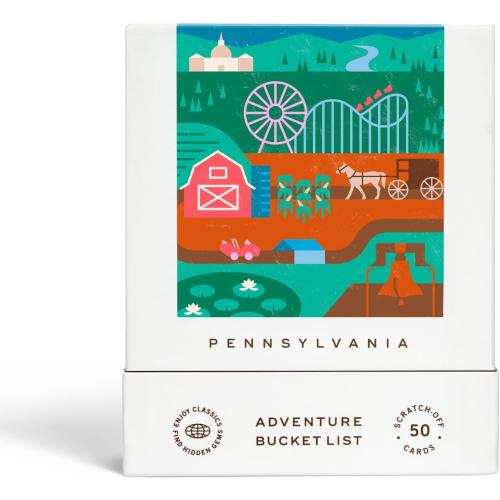 Reach International Outfitters Pennsylvania Adventure Bucket List: 50 Scratch-Off Cards for Outdoor Activities, Tourist Attractions, and Road Trips - Perfect Travel Gift and Guide for Exploring
