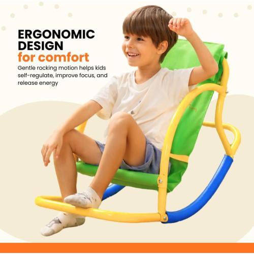 Calming Sensory Rocking Chair for Kids – Balance Seat for Focus, Relaxation & Play | Indoor Outdoor Therapy Chair for Autism, ADHD & Active Kids
