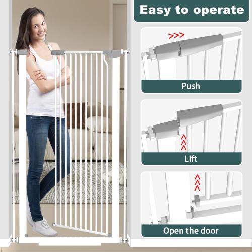 51.18 Extra Tall Cat Gate for Doorway 29.6-32.6 Width,Tall Baby Gate Cat Gate Extra Wide Cate Gate Safety,Extra Narrow Auto-Close for Indoor Stairs, Doorways, and Kitchen