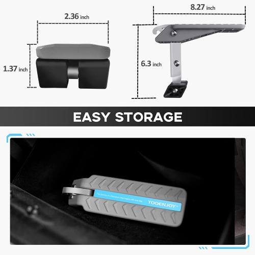 TOOENJOY Universal Car Door Step with 5 Gears, 400LBS Load(Light Grey)