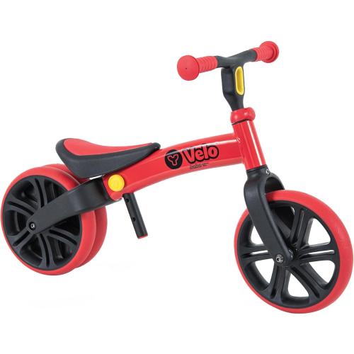 Yvolution Y Velo Junior 9 Balance Bike – 2-in-1 No-Pedal Training Bicycle with Dual Rear Wheels, Adjustable Seat & Handlebar – Ages 18 months to 3 years, Max Weight 44 lbs