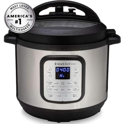 Instant Pot Duo Crisp 11-in-1 Air Fryer and Electric Pressure Cooker Combo with Multicooker Lids that Fries, Steams, Slow Cooks, Dehydrates,Free App With Over 800 Recipes, Black/Stainless Steel, 8QT