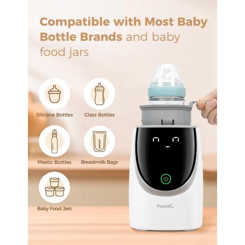 Papablic NutriWarm™ Swirlable Bottle Warmer – Advanced Nutrient-Preserving Warming Technology, Fast and Even Warming for Breastmilk & Formula, Precise Temperature Control, Easy to Use