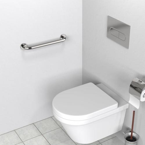 16 Inch Stainless Steel Shower Grab Bar, ZUEXT Chrome Shower Handle, Bathroom Balance Bar, Safety Hand Rail Support Bar for Handicap Elderly Injury, Senior Assist Bath Tub Wall Concealed Mount Handle