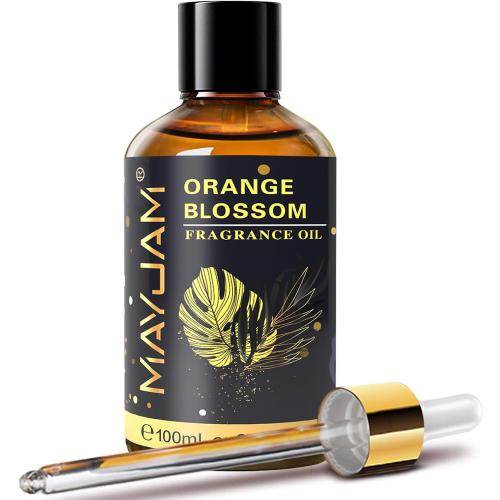 MAYJAM 100ML/3.38FL.OZ Orange Blossom Fragrance Oils with Glass Dropper, Essential Oils for Diffusers, Long Lasting Scented Oils for Soap Candle Making