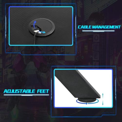 FDW Computer Desk,Gaming Desk 45.2 inches Student PC Desk Writing Desk Office Desk Extra Large Modern Ergonomic Racing Style Table Workstation Carbon Fiber Cup Holder Headphone Hook