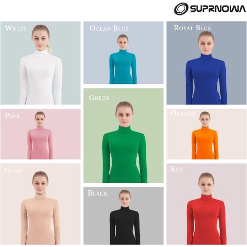 SUPRNOWA Full Body Unitard Turtleneck Spandex Footed/Footless Long Sleeve Unisex