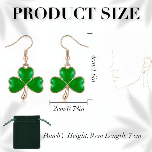 St Patricks Day Earrings for Women,Shamrock Clover Green Earrings Saint Patricks Day Decorations Irish Handmade Lucky Four Leaf Dangle Earring St. Patrick's Day Accessory Holiday Jewelry Gift