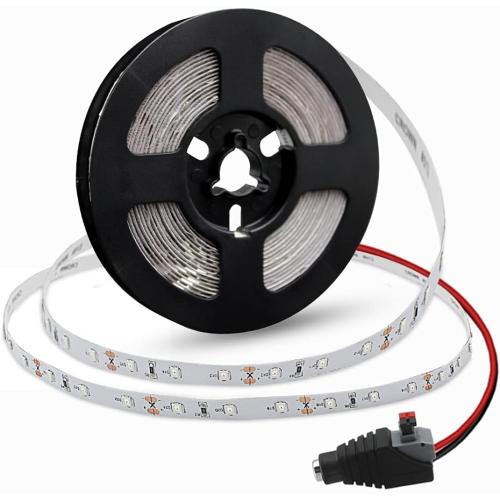 Infrared (850nm) LED Light Strip 16.4ft/Reel DC12V Single Chip Flexible LED Strips 300LEDs Cuttable, Low Glow, Wide Coverage Non-Waterproof Infrared LED Light for Therapy, Sauna, Camera, Thermal Scan