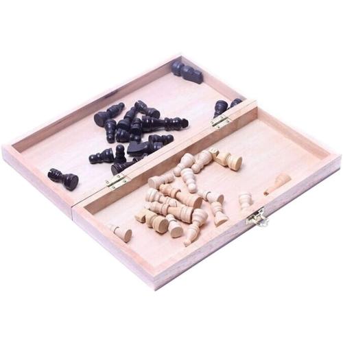 BlueSnail 15 Classic Vintage Standard Folding Wooden Chess Set, Foldable Games Board Crafted Carved
