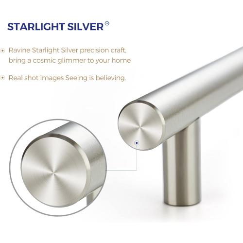 Ravinte 30 Pack 5'' Cabinet Pulls Brushed Nickel Stainless Steel Kitchen Drawer Pulls Cabinet Handles 3 Hole Center