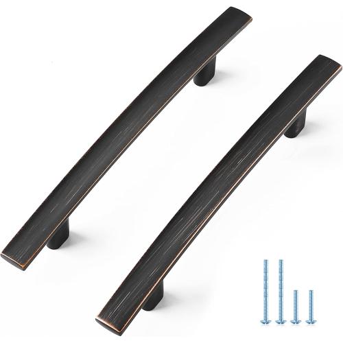 Ravinte 30 Pack Cabinet Handles 3-3/4 Inch Oil Rubbed Bronze Kitchen Cabinet Handles Drawer Pulls for Kitchen Cupboard Arch Cabinet Pulls for Dresser Drawer Curved Cabinet Hardware