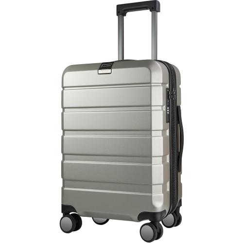 KROSER Hardside Expandable Carry On Luggage with Spinner Wheels & Built-in TSA Lock, Durable Suitcase Rolling Luggage with USB Port, Carry-On 20-Inch Champagne