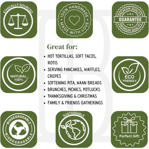 Handcrafted Wooden Mexican Tortilla Warmer Basket Indian Chapati Roti Bread Holder Box Pancake Keeper Serveware Hot Pot Casserole Dish With Lid Home Kitchen Dining Decor, Natural Brown, 9 x 3.5 Inches