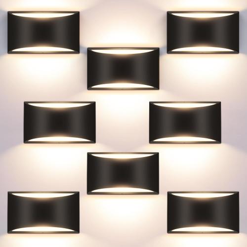 8 Pack Black Modern LED Wall Sconces, 3000K Warm White Hardwired Interior Wall Lights Up and Down Wall Mount Light for Bedroom,Living Room,Hallway(with G9 Bulbs)