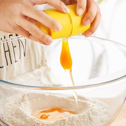 2Pcs Egg Shell Opener, 2025 New Egg Cracker Tool for Raw Eggs, Hard Boiled Egg Peeler Egg Cube Egg Separator Handheld, Stainless Steel Eggshell Breaker Egg Shell Cutter Kitchen Gadgets（Orange Yellow）