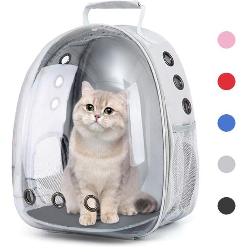Pet Backpack Carrier with Harness Backpack with Bubble Clear Front for Cats, Small Dogs, Bunnies etc with Harness Included, Pet Carrier for Traveling, Walking, Hiking and Outdoor Activities
