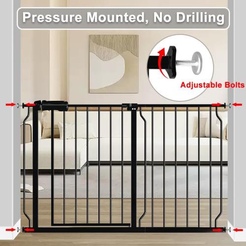Fairy Baby Safety Gate 14.17 inch Extension for Extra Wide Baby Gate Dog gate Pressure Mounted Walk Through Pet Gate Black