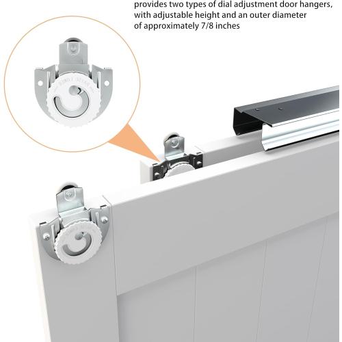 Bypass Sliding Door Track Hardware 48, Wardrobe Closet Door Steel Track Set, Easy to Install,Smoothly and Quietly, for 2 Door System