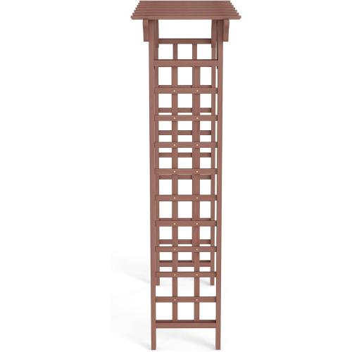 Wooden Garden Arbor, 7ft Wedding Arch for Ceremony, Outdoor Wood Trellis for Climbing Plants, Rustic Pergola for Backyard, Patio, Christmas & Party Decor, (Brown, 63 * 23 * 85)